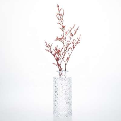 Custom Clear Glass Vase 150ml small Carving Glass Vase For Tabletop