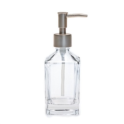 square shape empty glass pump bottle 230 ml clear hand sanitizer glass bottle for liquid shampoo