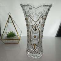 Decoration Flower Vase Beautiful Pattern Crystal Glass Vases For Weddings Wholesale