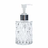 cylinder round engraving crystal glass diffuser bottle 150 ml hand sanitizer glass bottle with pump