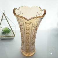 Wholesale Amber Crystal Glass Wedding Decoration Flower Vase Luxury Luxury Crystal Vases For Weddings