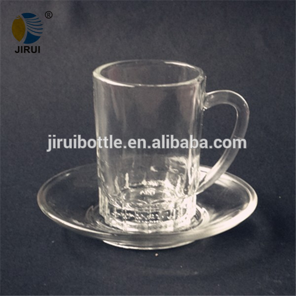 glass coffee mug with dish