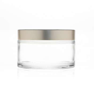 Large Capacity 200ml 300g Cylinder Round Clear Empty Cosmetic Packaging Glass Body Cream Jar Wholesale