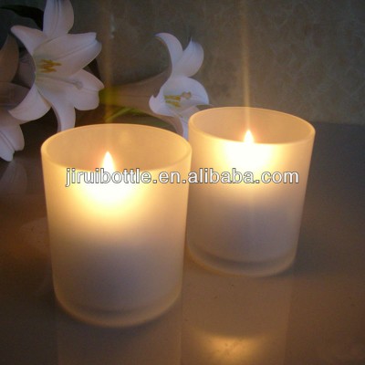 hot sale glass candle cup romantic glass tea light holder