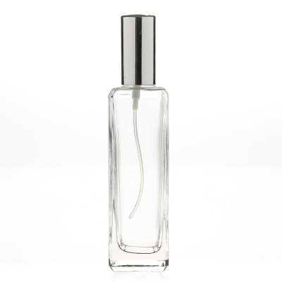 Clear Screw Neck 120ml 4oz Square Spray Bottles Empty Glass Perfume Refillable Bottle Manufacturer